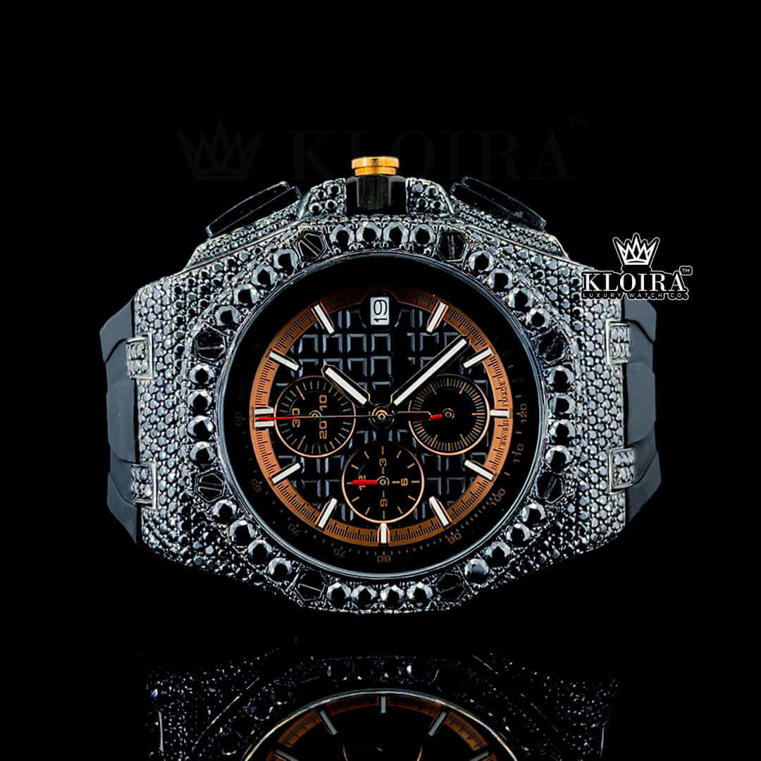 Black Moissanite AP Watch Front View