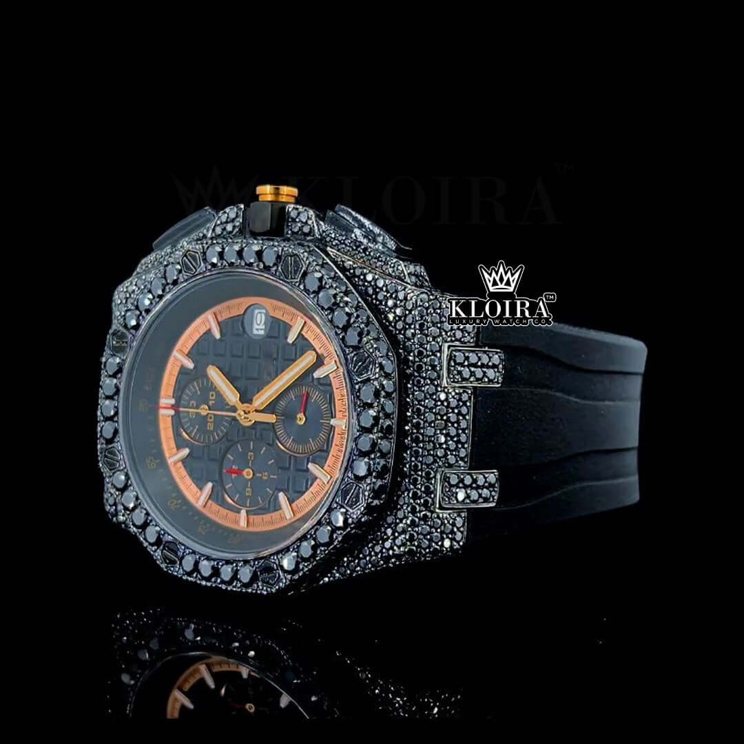 Black Moissanite AP Watch Front View