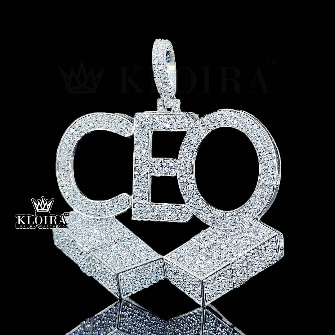 CEO Diamond Blocks Pendant Front