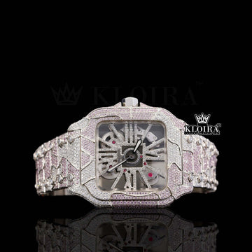Cartier Skeleton Moissanite Watch Front Close View