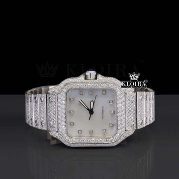 Cartier Watch Moissanite Diamonds Front Face View