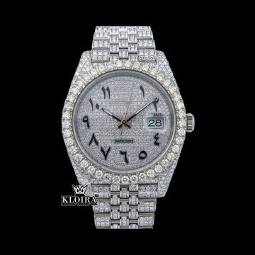 Iced Out Rolex Moissanite Watch Front View