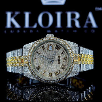 Mens Rolex Moissanite Watch Front View