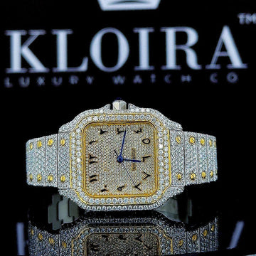 Moissanite Cartier Watch Arabic Font Close View