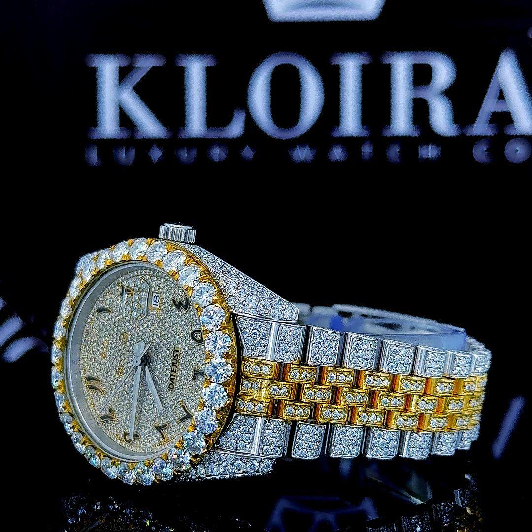 Moissanite Rolex Style Watch Front View
