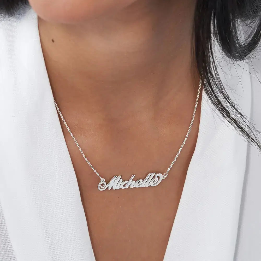Personalized Elegant Script Name Pendant in 14K Gold 