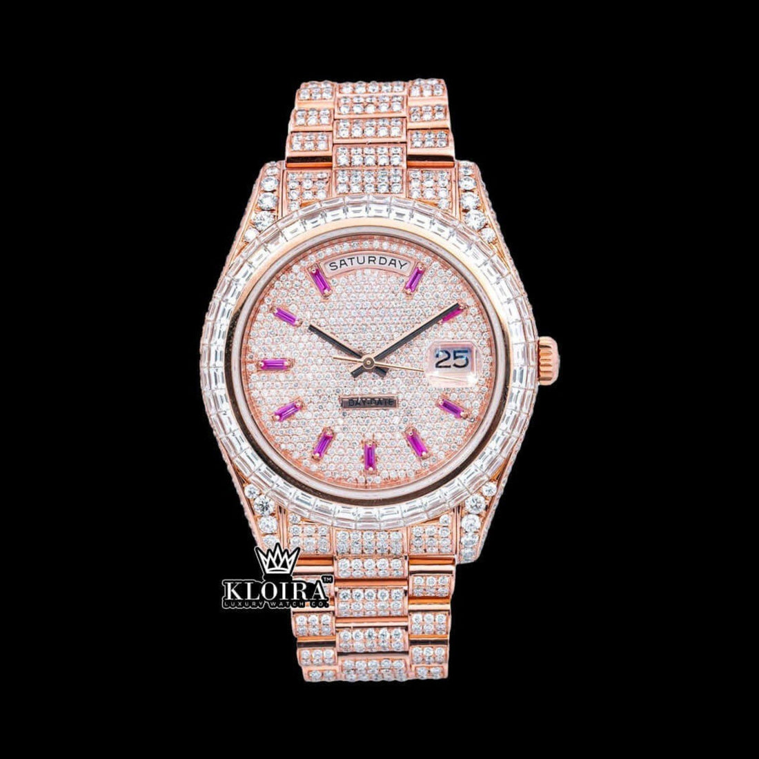 VVS Clarity Moissanite Rolex Watch Front View