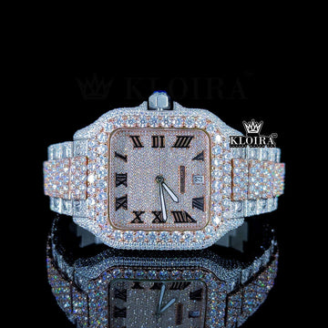Womens Moissanite Cartier Watch Front View