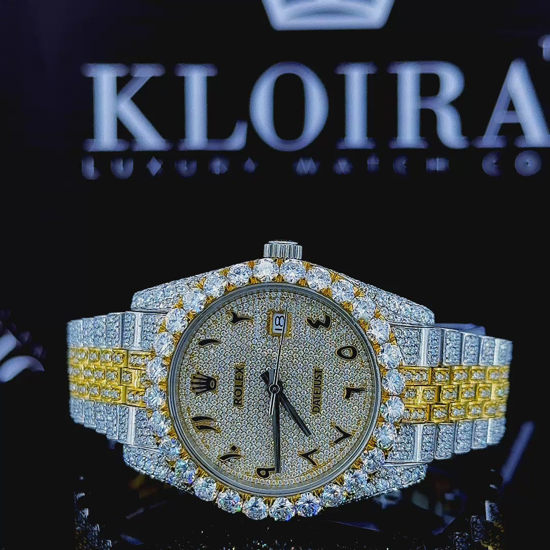 Moissanite Rolex Style Watch 360 View Video